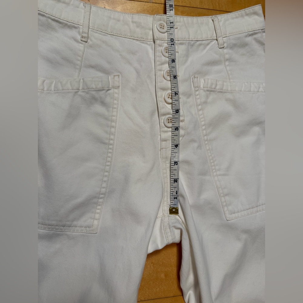 PISTOLA Tammy High Rise Cotton Trouser pants  Button Fly-Alabaster White -Sz 27 - Picture 11 of 15